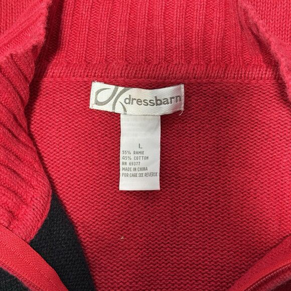 Vtg Holiday Sweater Womens L Red Full Zip Christmas Winter Snowman Grandma 90s - Picture 11 of 12